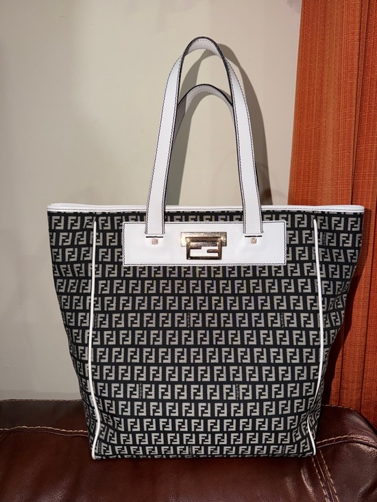 Fendi Handbags - ‼️Authentic Fendi Zucchino Canvas Tote Shoulder Bag